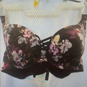 Floral Lace-Up Women's Bra